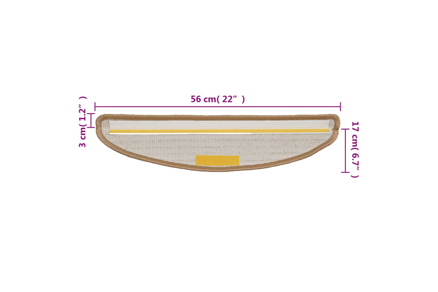 vidaXL 149787 Stair Mats 10 Pcs 56x17x3cm Beige-7