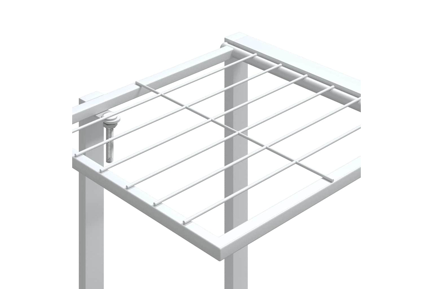 vidaXL 343122 Flower Stand With Wheels 94.5x24.5x91.5cm White Iron-7