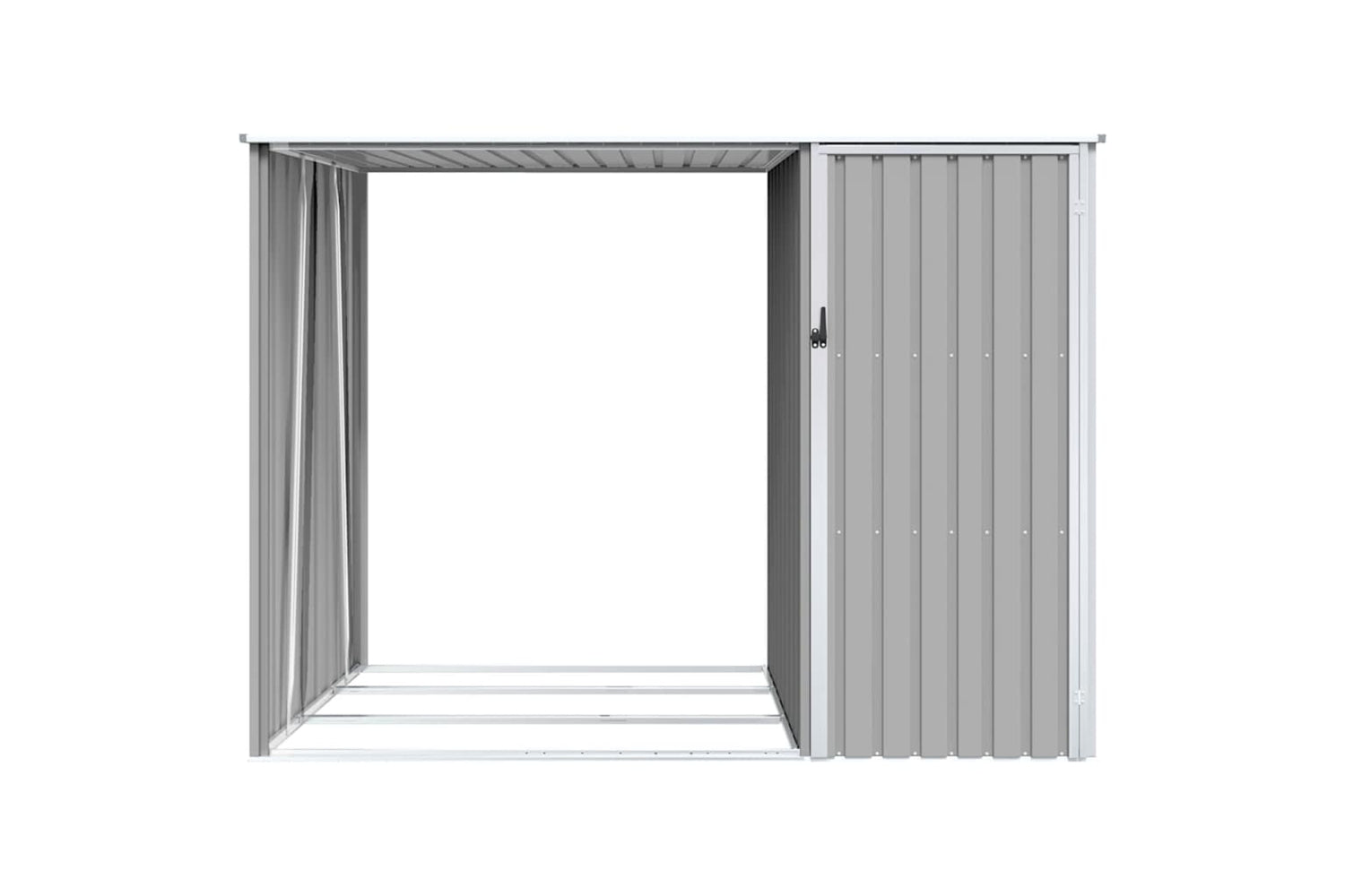 vidaXL 46294 Garden Firewood Shed Grey 245x98x159cm Galvanised Steel-5