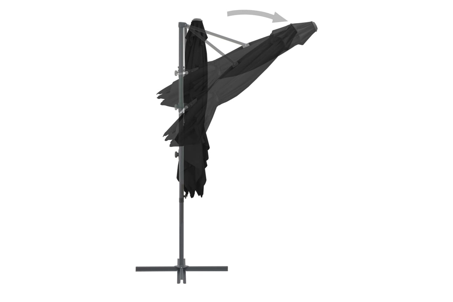 vidaXL 46990 Cantilever Umbrella With Steel Pole Black 250x250cm-5