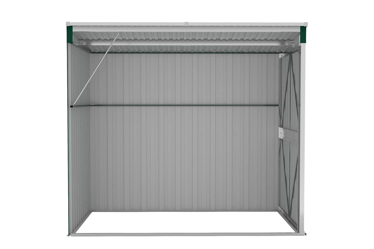 vidaXL 316221 Wall-mounted Garden Shed Green 118x194x178cm Galvanised Steel-4