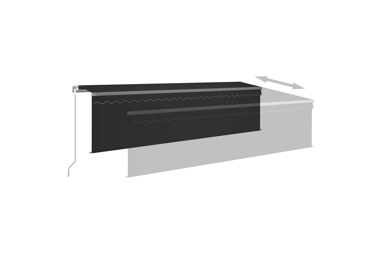 Vidaxl 3069459 Manual Retractable Awning With Blind 5x3m Anthracite-3