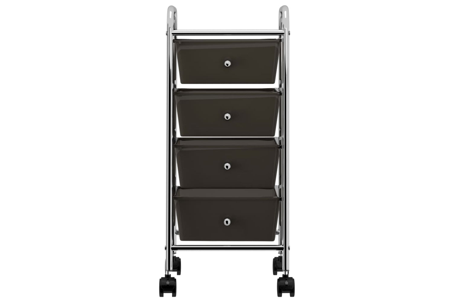 Vidaxl 320398 4-drawer Mobile Storage Trolley Black Plastic-2