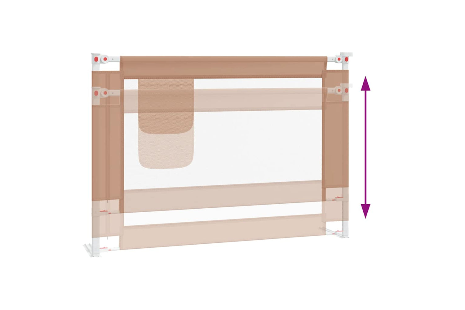 Vidaxl Toddler Safety Bed Rail Taupe 90x25 Cm Fabric-5