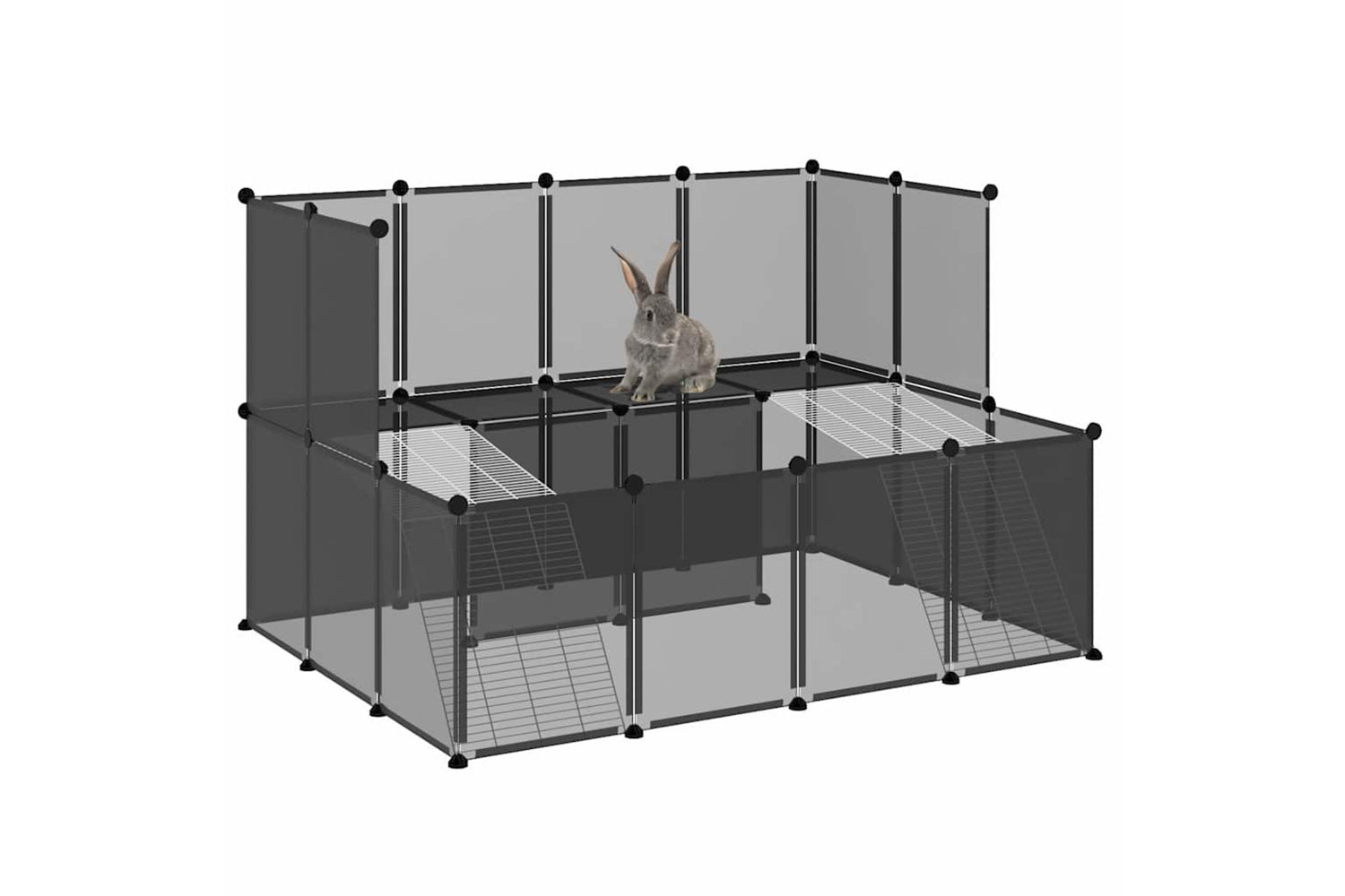 vidaXL 340569 Small Animal Cage Black 143x107x93cm Pp And Steel-5