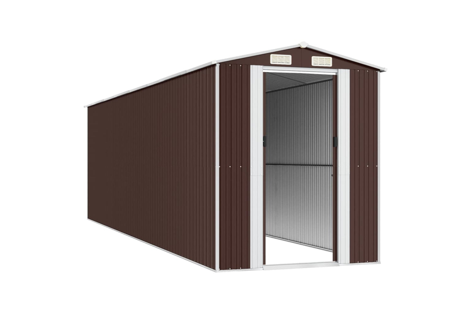 Vidaxl Garden Shed Dark Brown 192x689x223 Cm Galvanised Steel-3