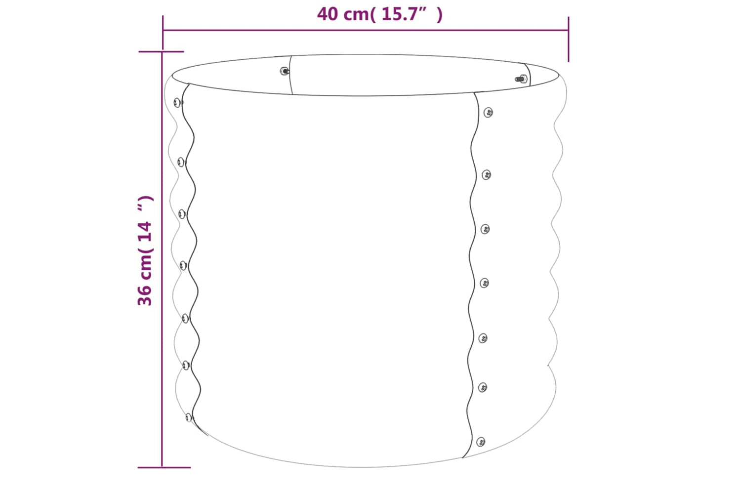 vidaXL 318845 Garden Planter Powder-coated Steel 40x40x36cm Brown-3
