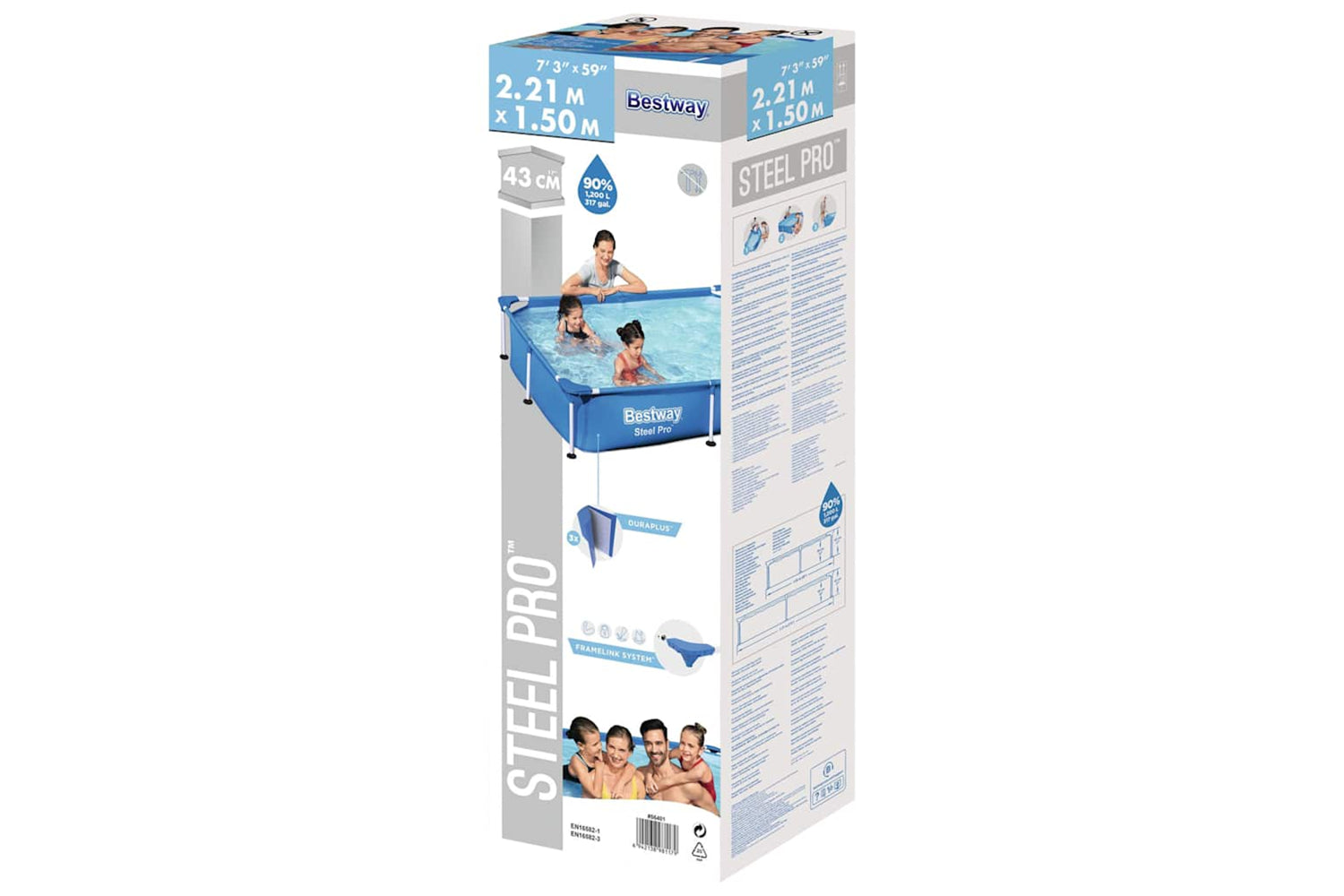 Bestway 92811 Steel Pro Swimming Pool 221x150x43 Cm-3