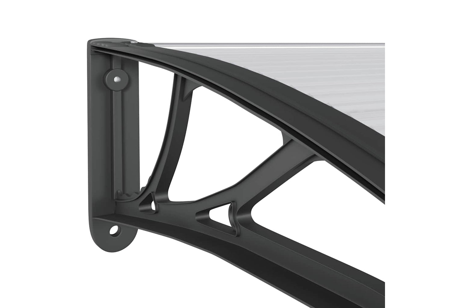 vidaXL Door Canopy Black 300x100cm Polycarbonate-5