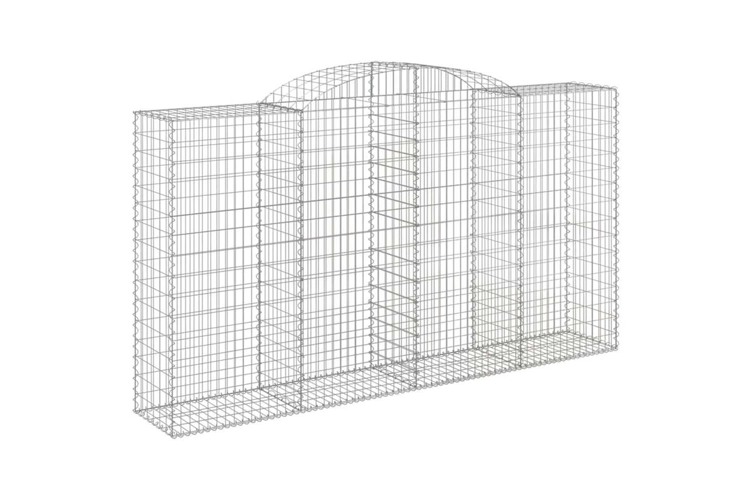 vidaXL 3146755 Arched Gabion Baskets 2 Pcs 300x50x160/180cm Galvanised Iron-2