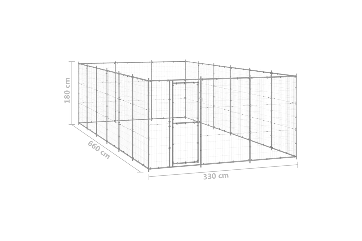 Vidaxl 3082328 Outdoor Dog Kennel Galvanised Steel 21.78 M2-6