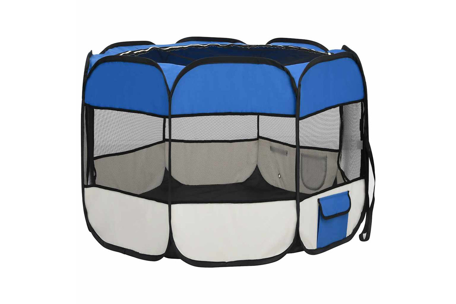Vidaxl Foldable Dog Playpen With Carrying Bag Blue 90x90x58 Cm-3