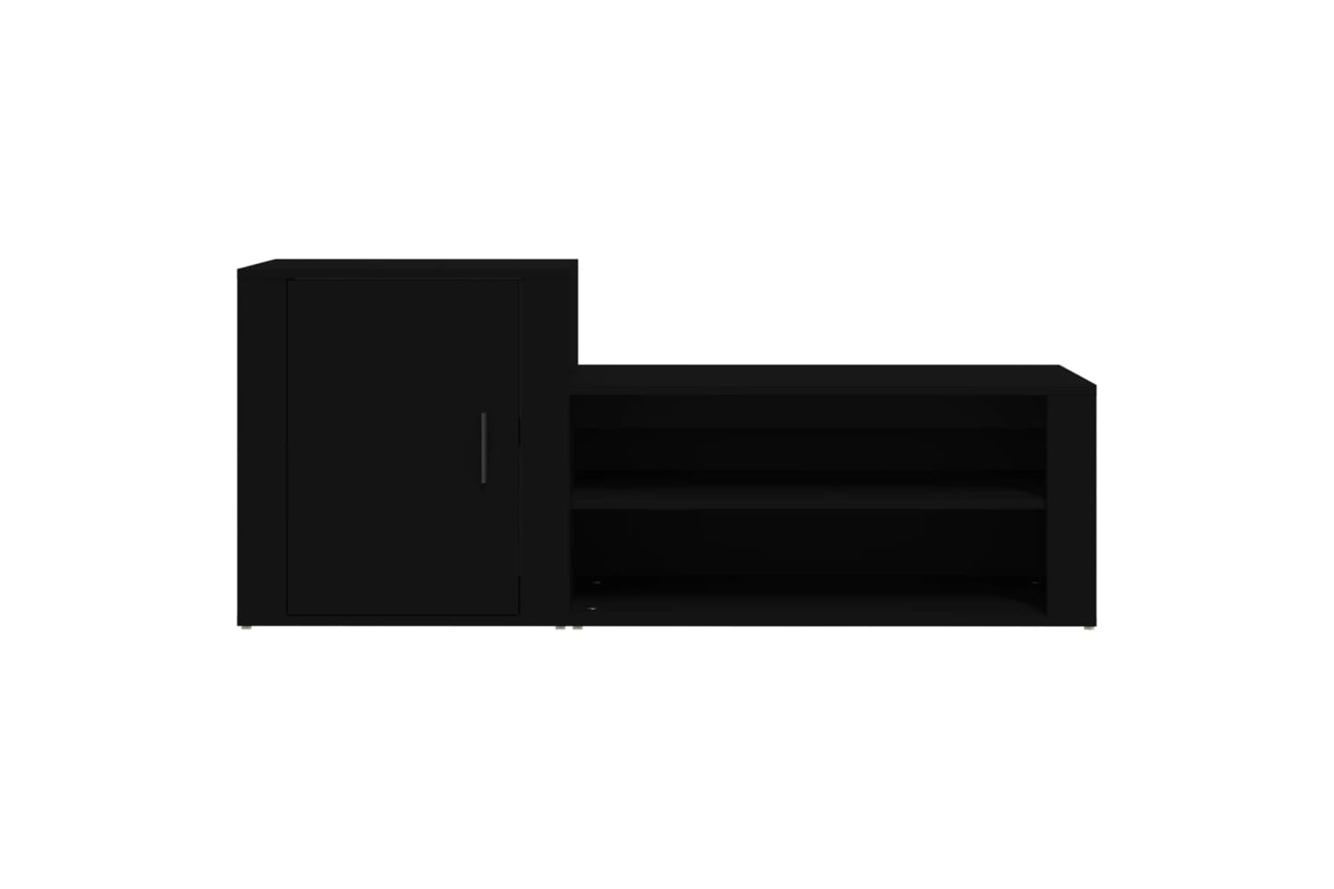 vidaXL 816745 Shoe Cabinet Black 130x35x54cm Engineered Wood-4