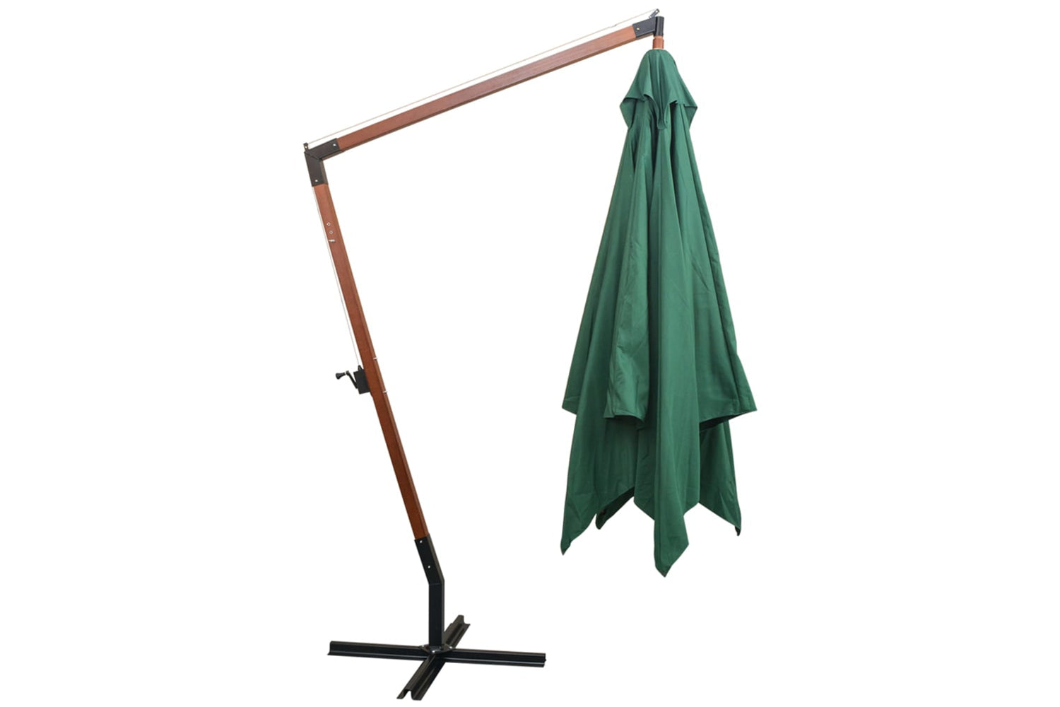 vidaXL 42967 Hanging Parasol 300x300cm Wooden Pole Green-3
