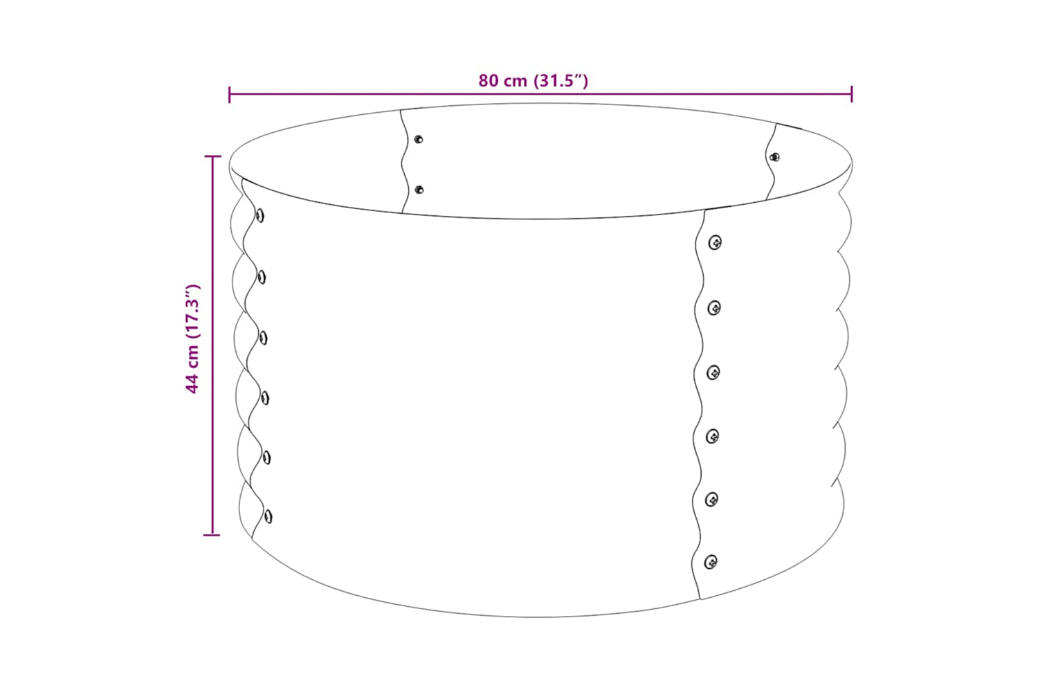 vidaXL 45530 Garden Raised Bed 80x80x44cm Galvanised Steel Grey-7