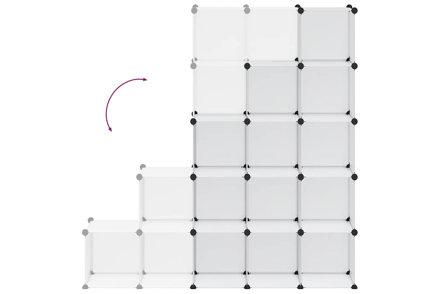 Vidaxl 340549 Storage Cube Organiser With 15 Cubes Transparent Pp-7
