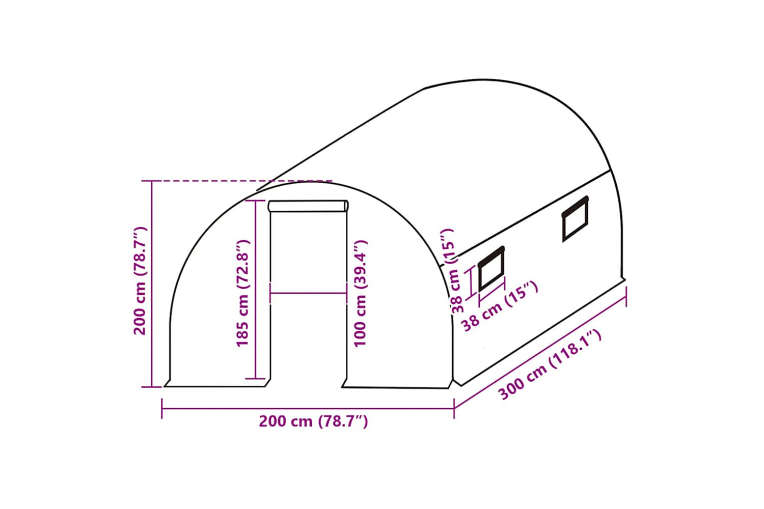 vidaXL 316442 Greenhouse Replacement Cover (6 mÂ²) 200x300x200cm Green-5