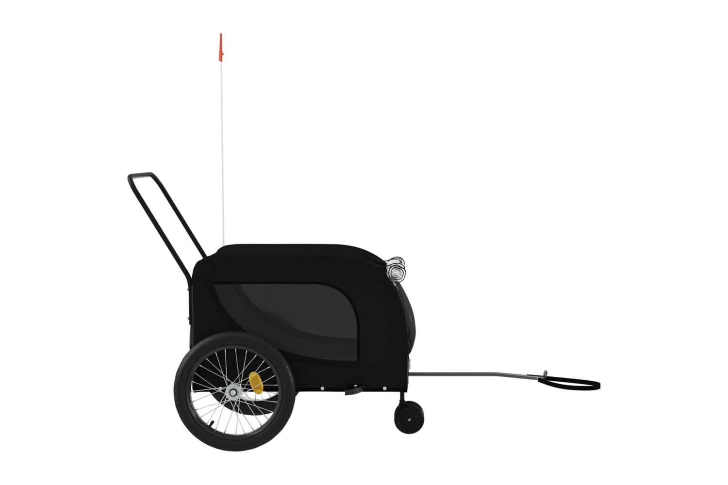 Vidaxl 94031 Pet Bike Trailer Black Oxford Fabric And Iron-4