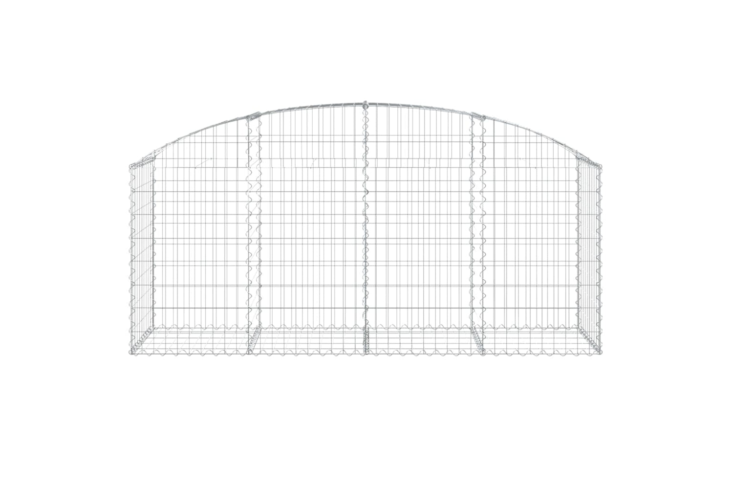 vidaXL 153474 Arched Gabion Basket 200x50x80/100cm Galvanised Iron-2