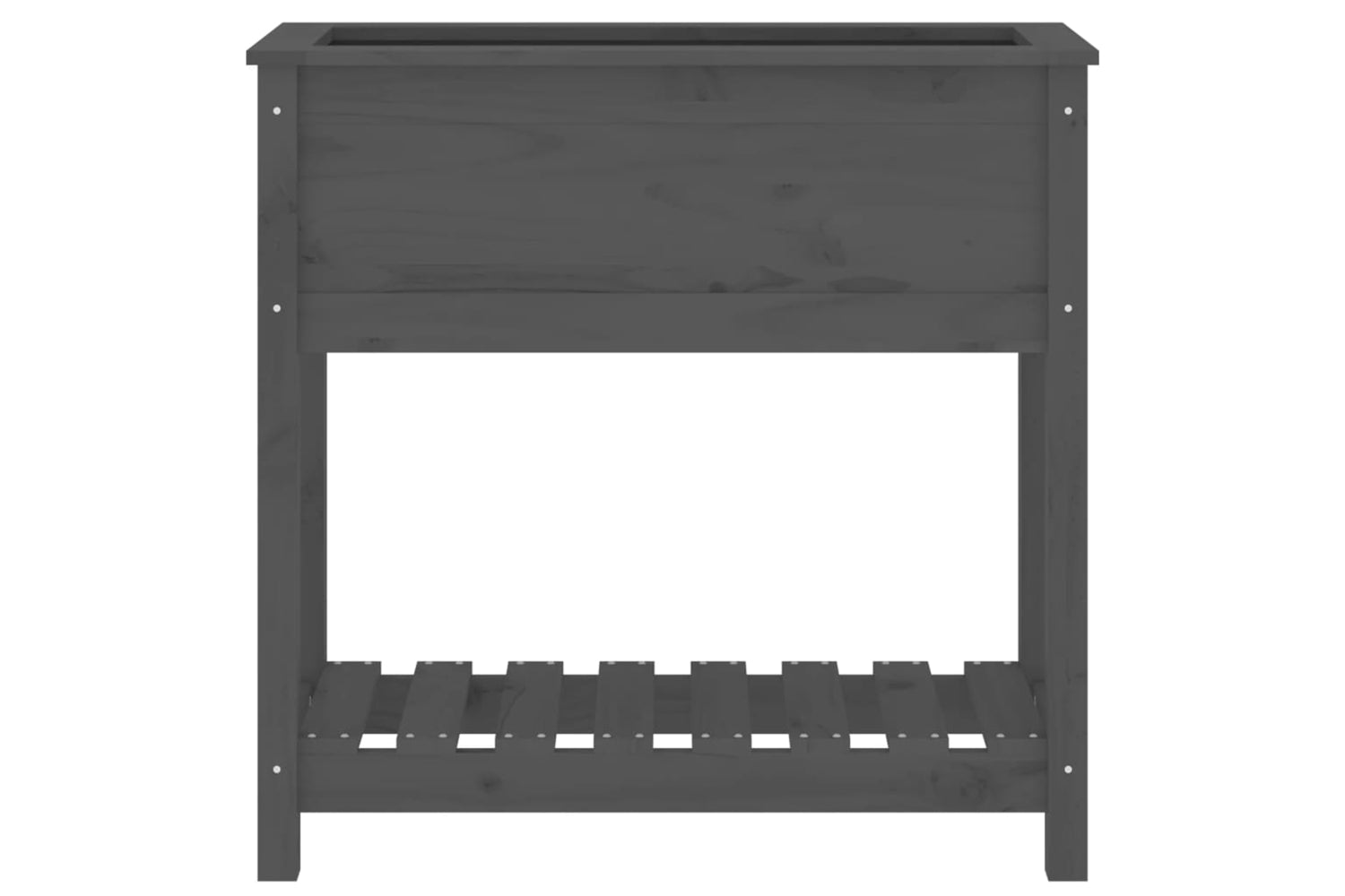 vidaXL 823761 Planter With Shelf Grey 82.5x34.5x81cm Solid Wood Pine-4