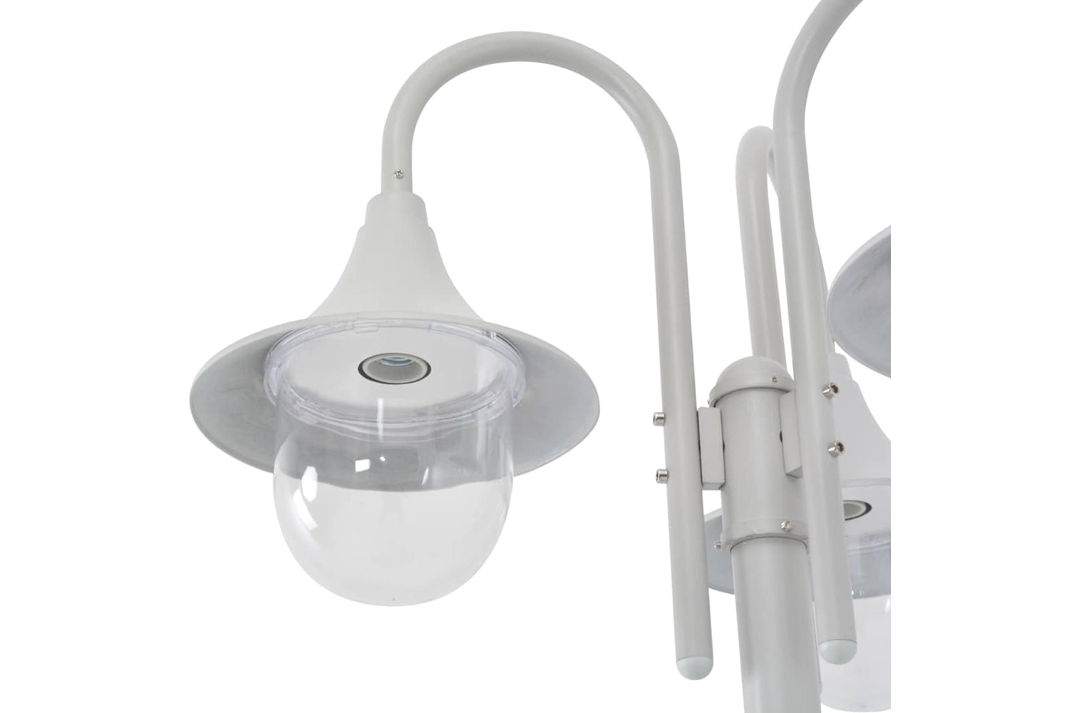 vidaXL 44206 Garden Post Light E27 220cm Aluminium 3-lantern White-4