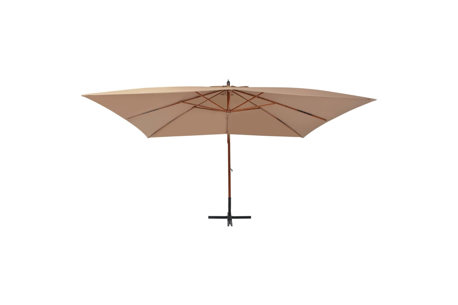 vidaXL 44492 Cantilever Umbrella With Wooden Pole 400x300cm Taupe-2