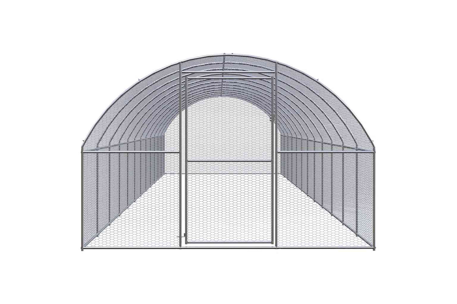 Vidaxl 3095468 Outdoor Chicken Coop 3x12x2 M Galvanised Steel-2