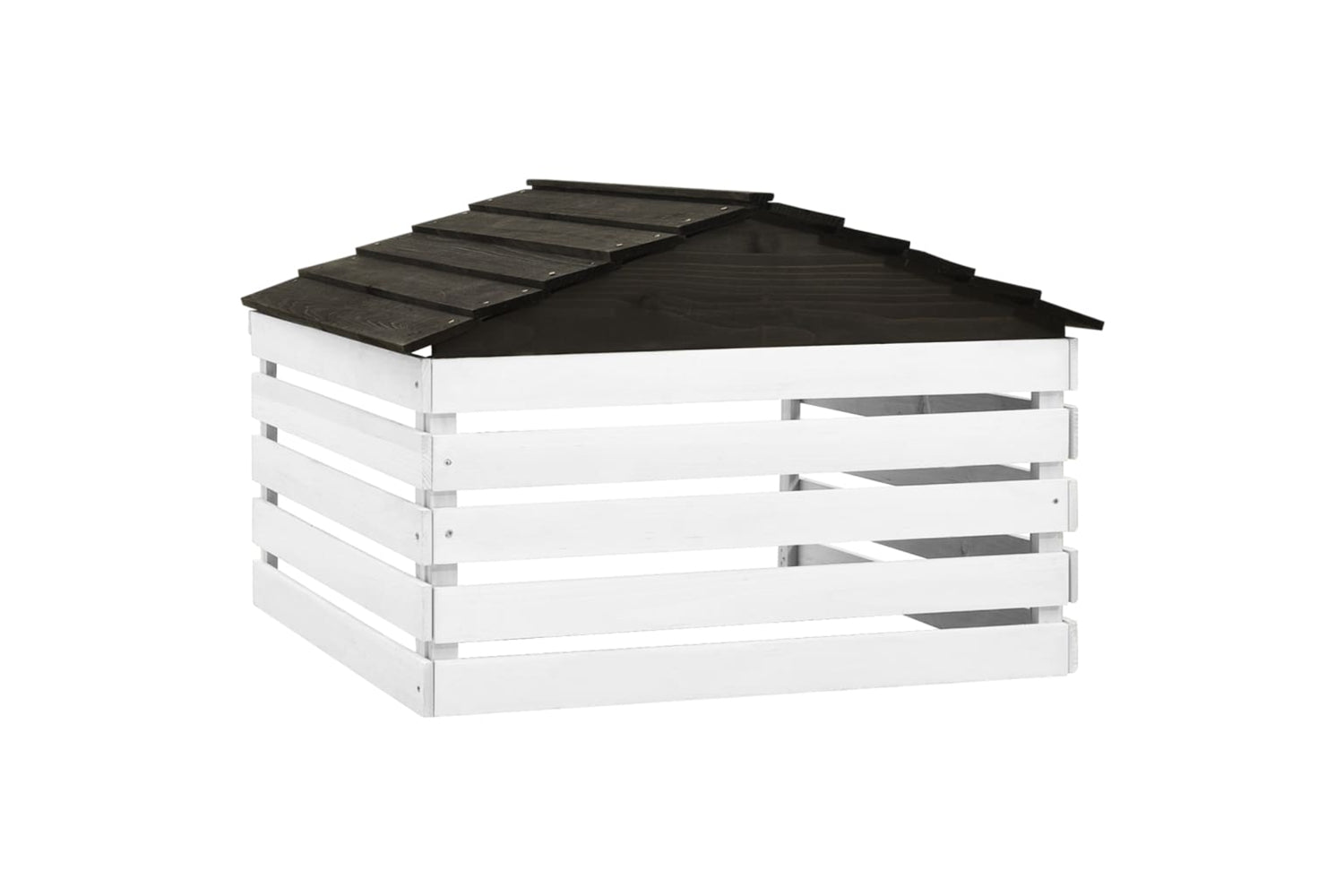 vidaXL 315300 Robotic Lawn Mower Garage Black And White 78x74x54cm Firwood-4