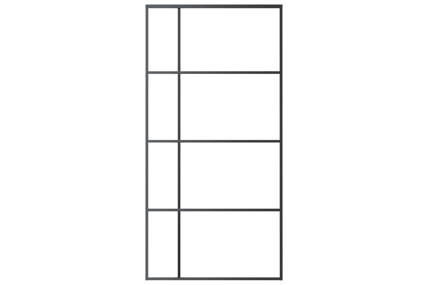Vidaxl 151687 Sliding Door Frosted Esg Glass And Aluminium 102.5x205 Cm Black-3