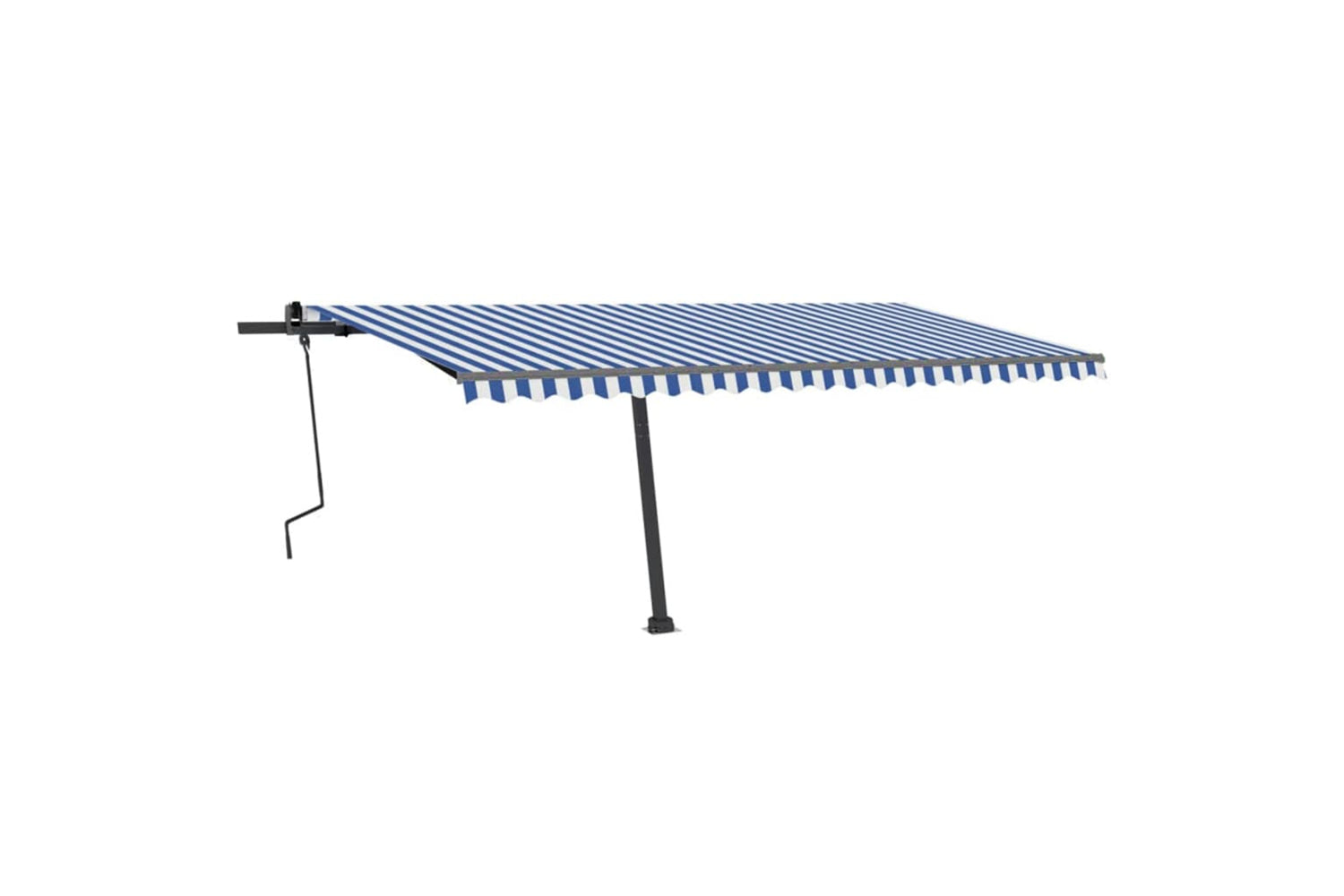 vidaXL 3069776 Freestanding Manual Retractable Awning 500x300cm Blue/white-3