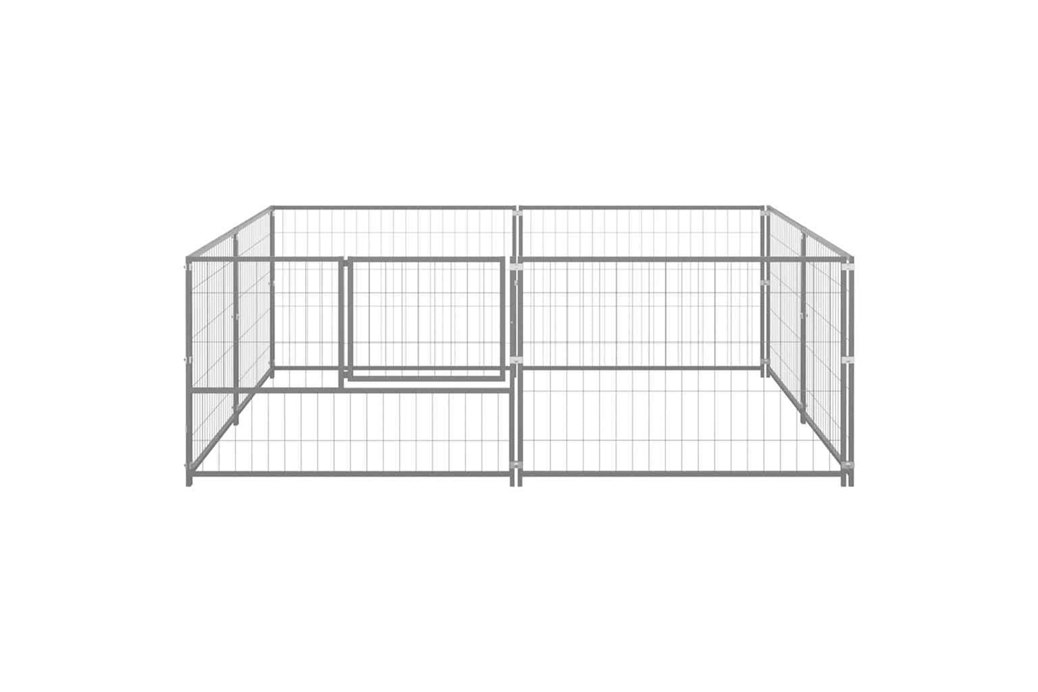 Vidaxl 3082118 Dog Kennel Silver 4 M2 Steel-4