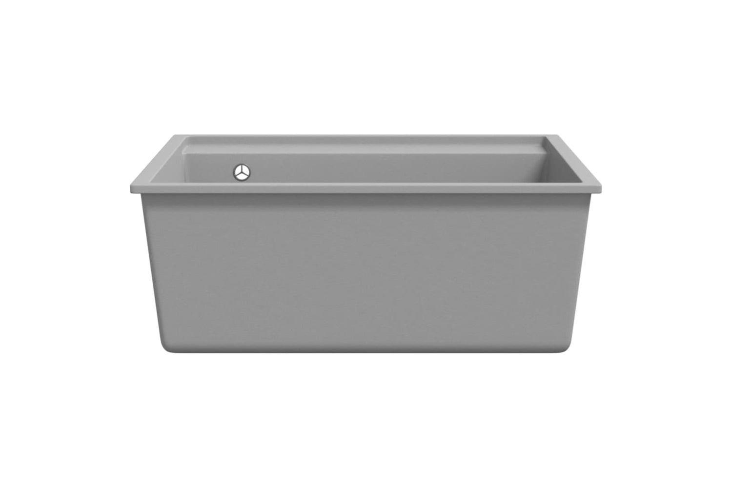 Vidaxl Kitchen Sink With Overflow Hole Grey Granite-3