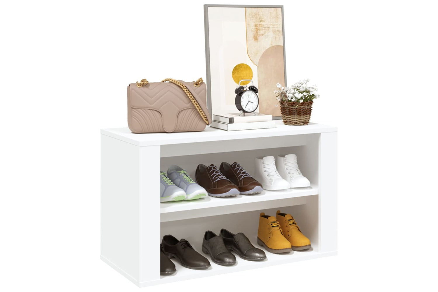 vidaXL 816896 Shoe Rack White 75x35x45cm Engineered Wood-3