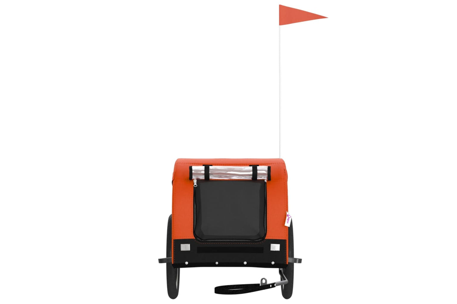 Vidaxl 94005 Pet Bike Trailer Orange And Black Oxford Fabric And Iron-2