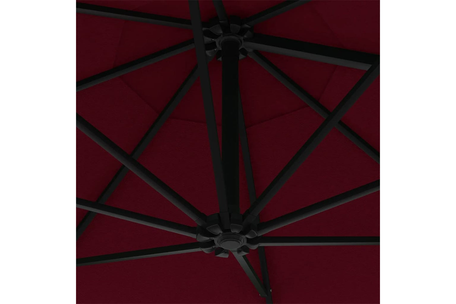 vidaXL Wall-mounted Parasol With Metal Pole 300cm Burgundy-7