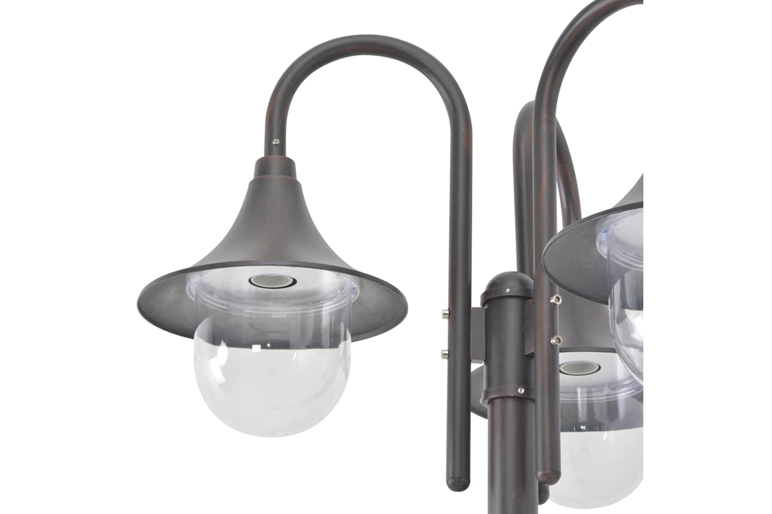 vidaXL 44207 Garden Post Light E27 220cm Aluminium 3-lantern Bronze-4