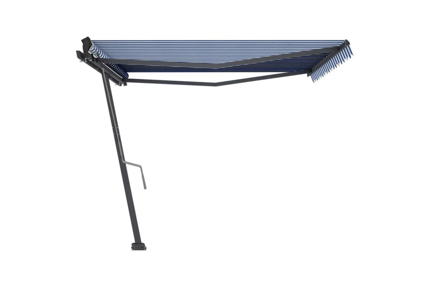 vidaXL 3069736 Freestanding Manual Retractable Awning 400x300cm Blue/white-2
