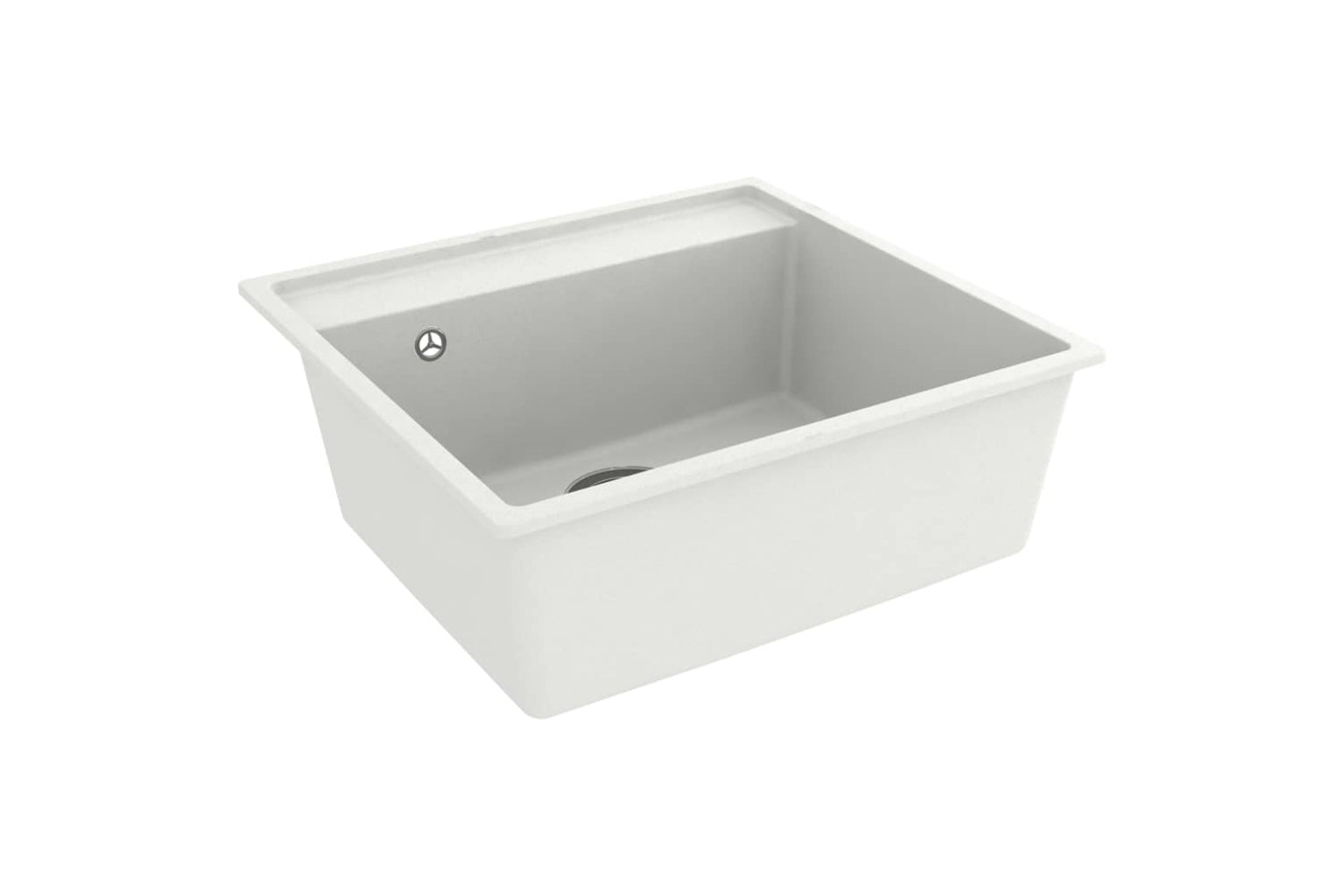 Vidaxl 147064 Kitchen Sink With Overflow Hole White Granite-2