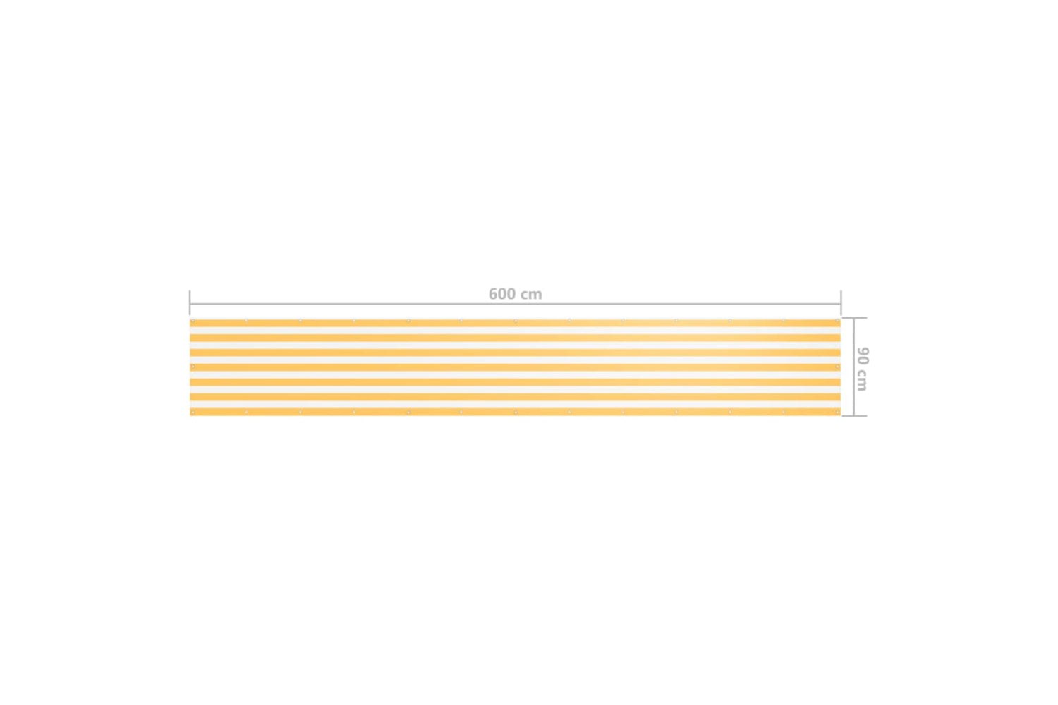 vidaXL 134907 Balcony Screen White And Yellow 90x600cm Oxford Fabric-5