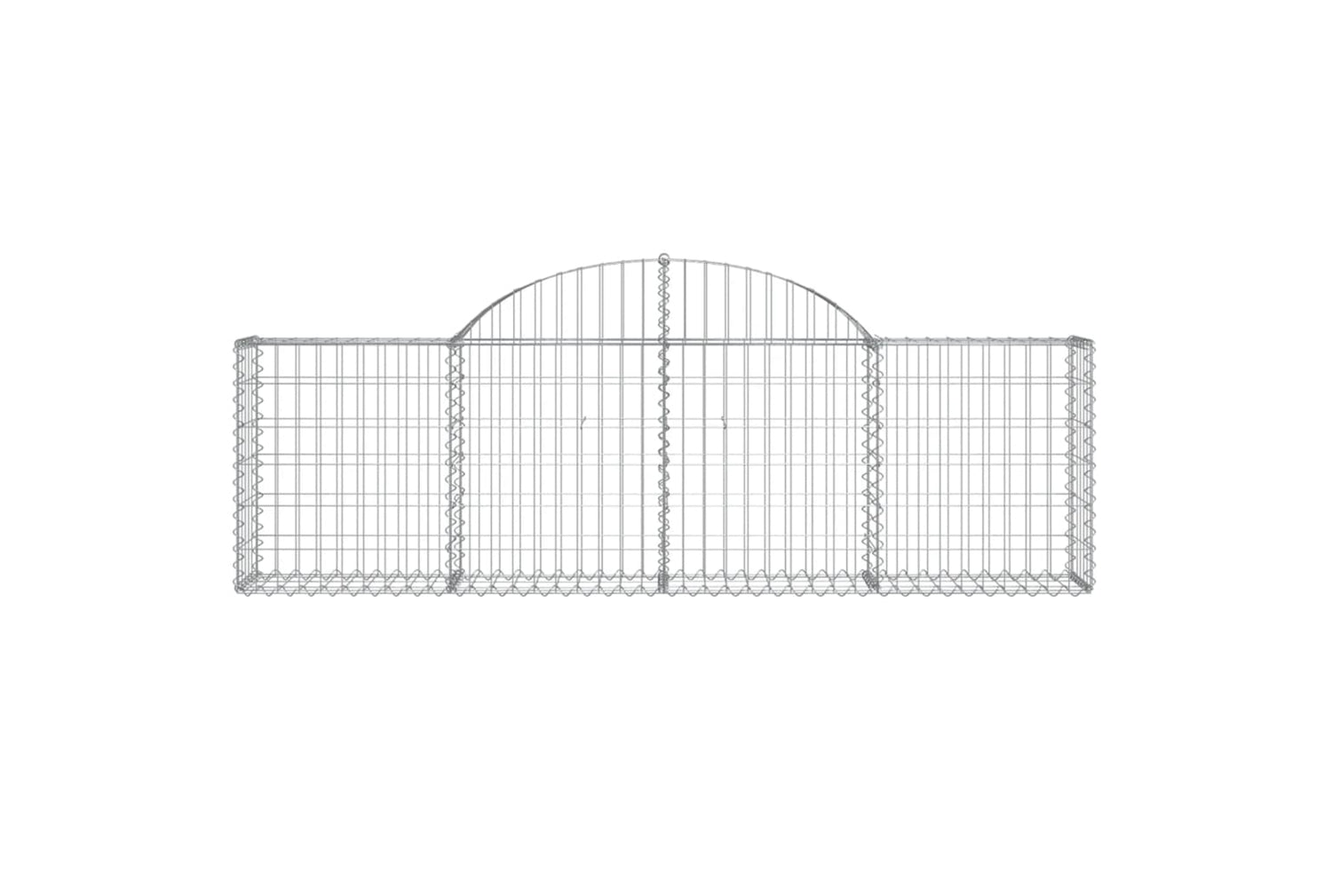 vidaXL 3146072 Arched Gabion Baskets 6 Pcs 200x30x60/80cm Galvanised Iron-3
