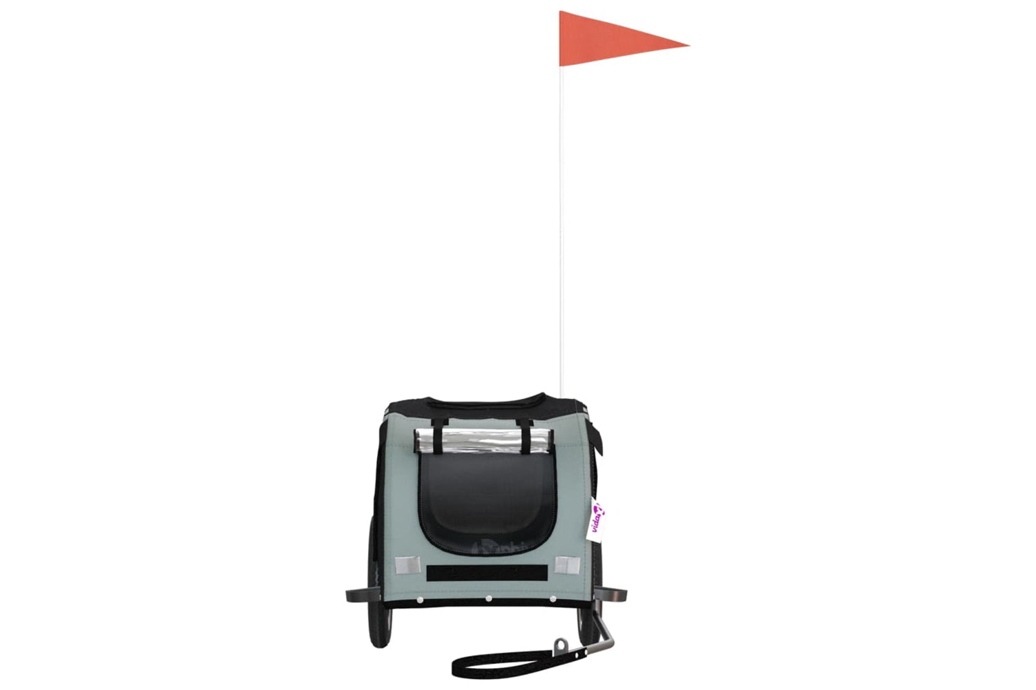 Vidaxl 93867 Pet Bike Trailer Grey And Black Oxford Fabric And Iron-3