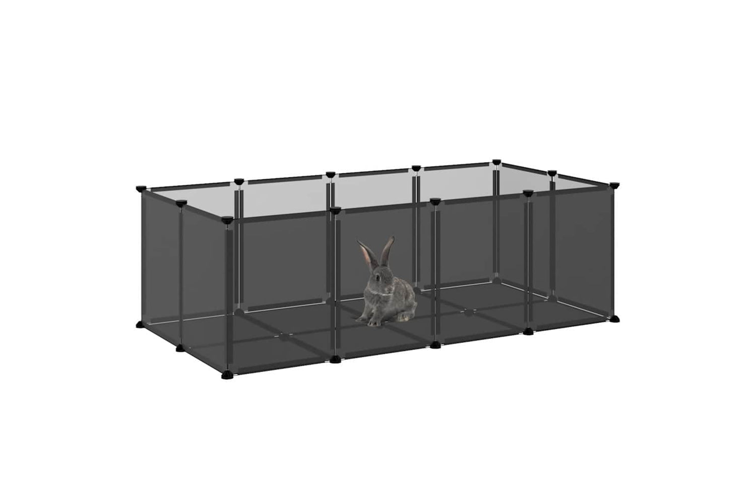 vidaXL 340571 Small Animal Cage Black 144x74x46.5cm Pp And Steel-5