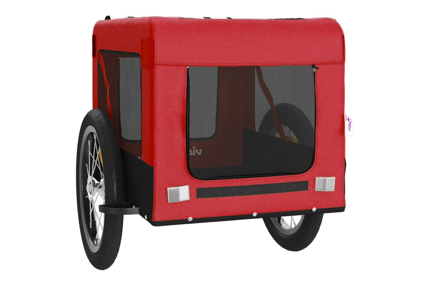 Vidaxl 93915 Pet Bike Trailer Red And Black Oxford Fabric&iron-7