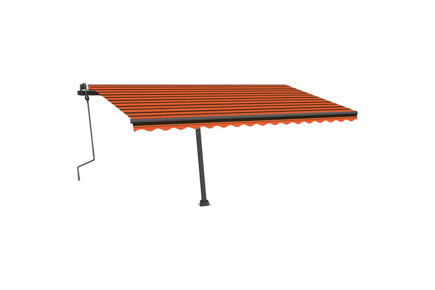 Vidaxl Manual Retractable Awning With Led 450x300 Cm Orange And Brown-2