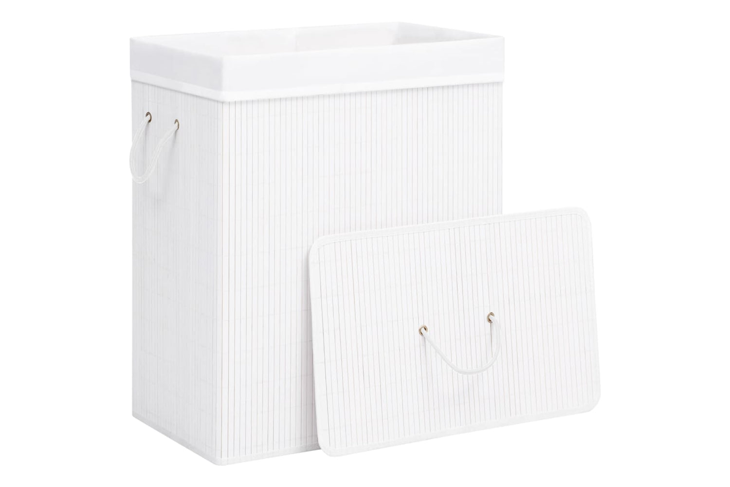 Vidaxl 320752 Bamboo Laundry Basket White 83 L-3