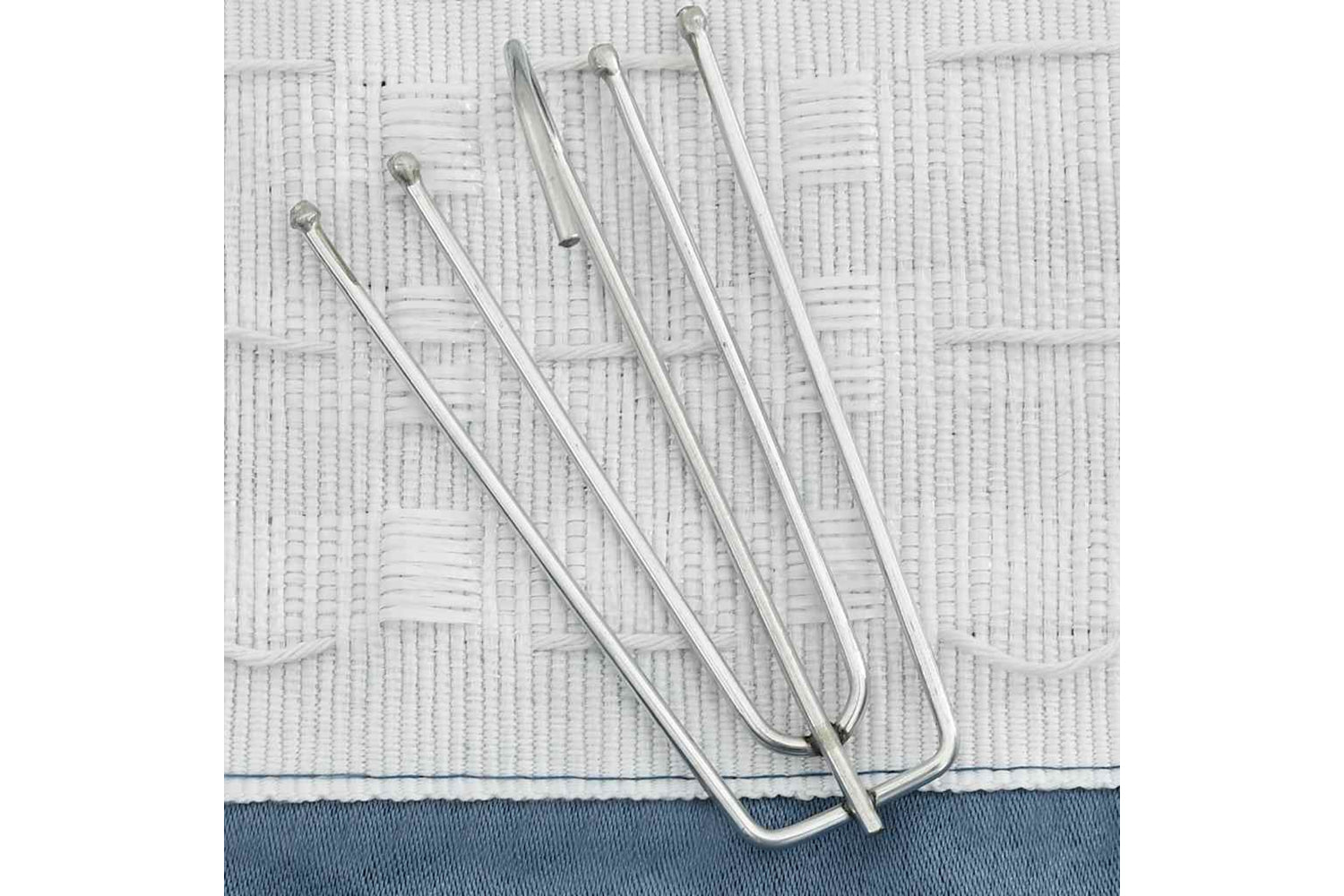 Vidaxl Linen-look Blackout Curtains With Hooks 2 Pcs Blue 140x225 Cm-2
