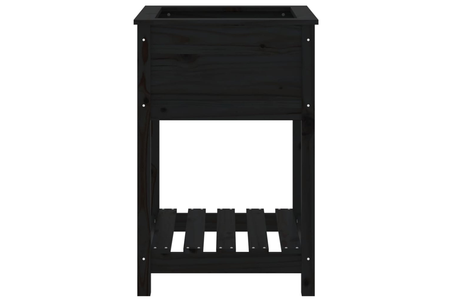 vidaXL 823777 Planter With Shelf Black 54x54x81cm Solid Wood Pine-4