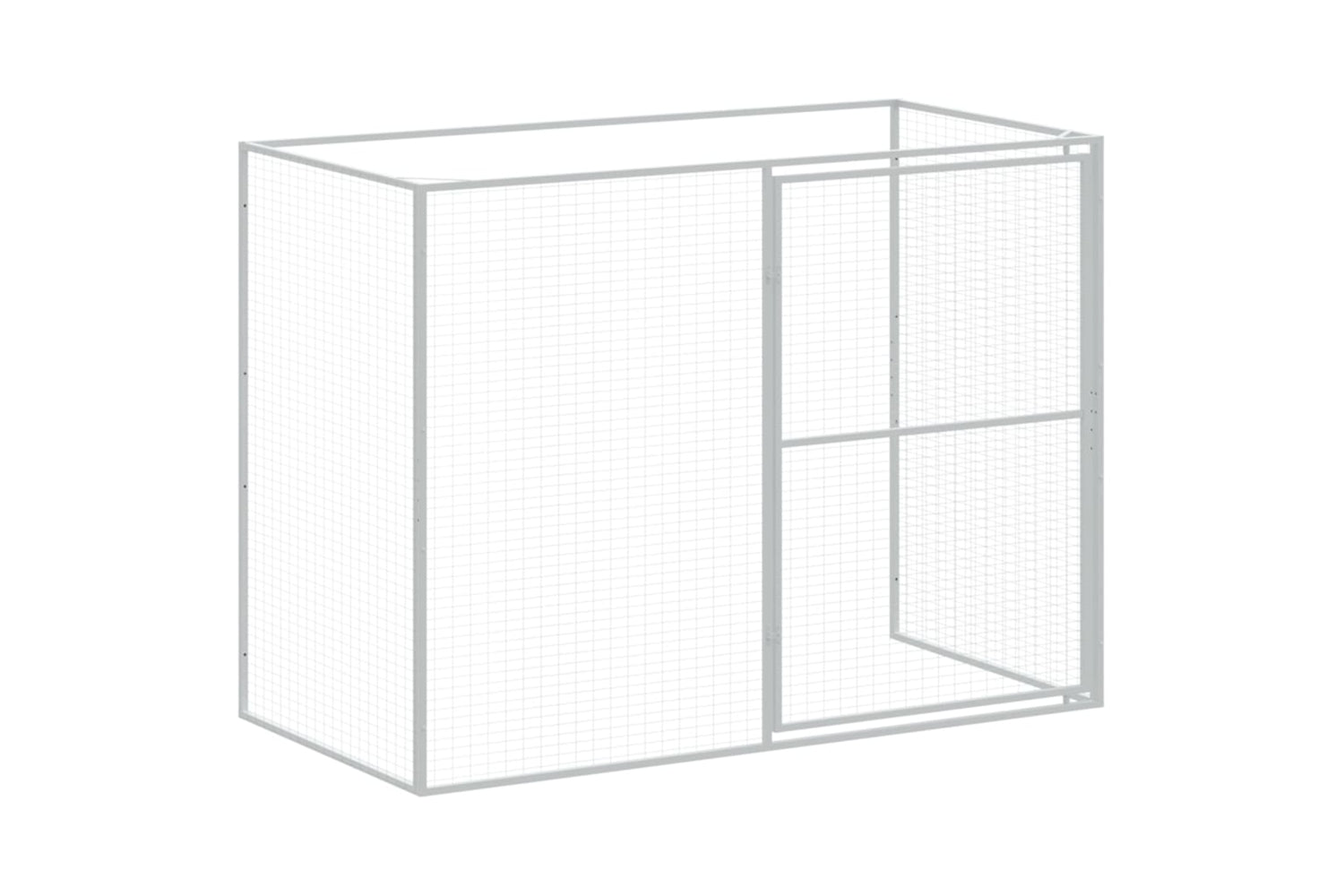 vidaXL 3189126 Dog House With Run Light Grey 214x457x181cm Galvanised Steel-7