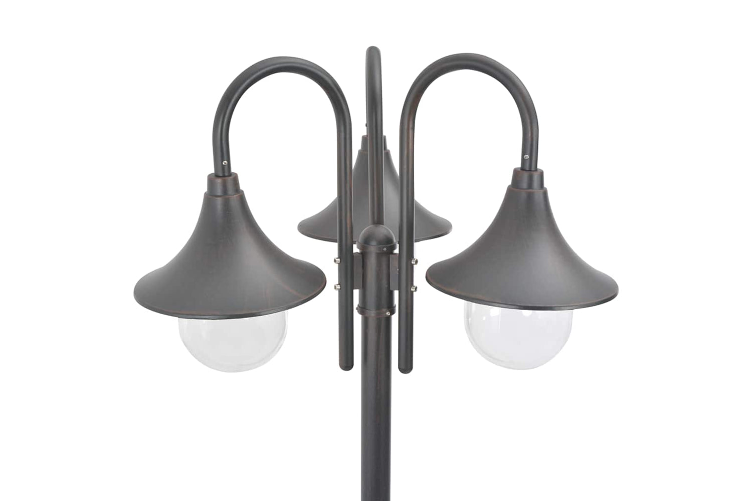 vidaXL 44207 Garden Post Light E27 220cm Aluminium 3-lantern Bronze-3