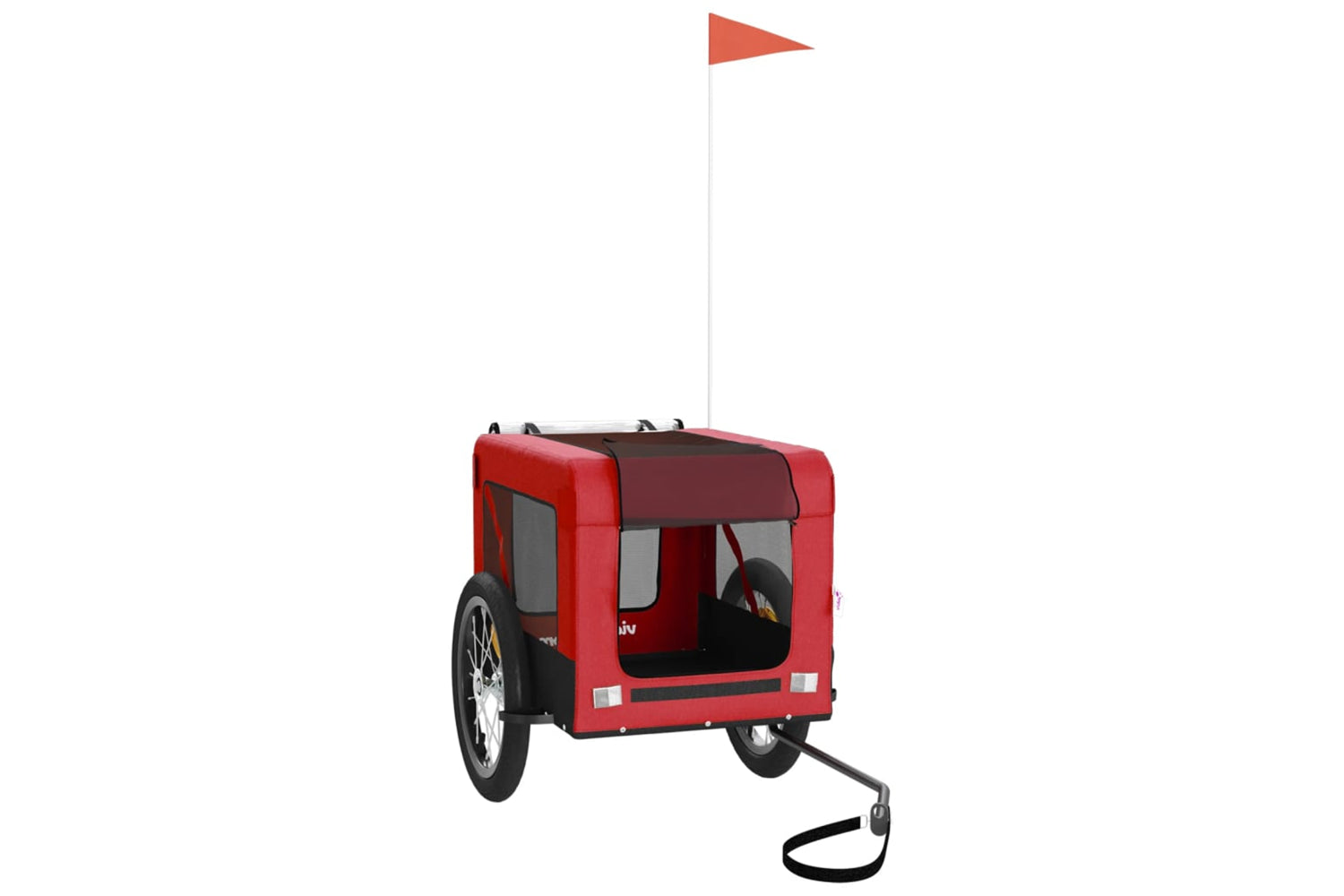 Vidaxl 93915 Pet Bike Trailer Red And Black Oxford Fabric&iron-2